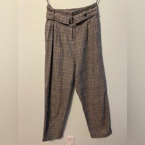COPY Topshop Plaid Belted Trousers Size 4